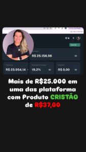 E assim como a maioria eu comecei com medo sem saber nada . E somente com meus infoprodutos cristão lucrando 100% eu já faturei somente nesta plataforma mais de 25MIL e hoje eu apresento para você a oportunidade de ser dona do meu Infoproduto campeão de vendas.